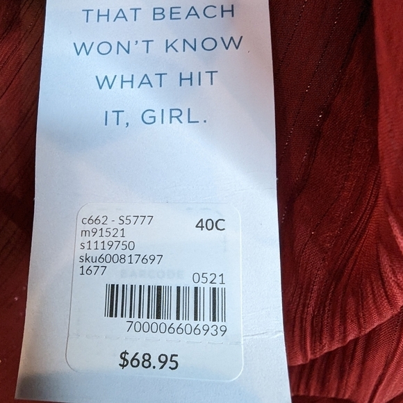 NWT Lane Bryant 3 piece Swim set, top 40C, swim skirt 16 & cover up - Picture 16 of 16